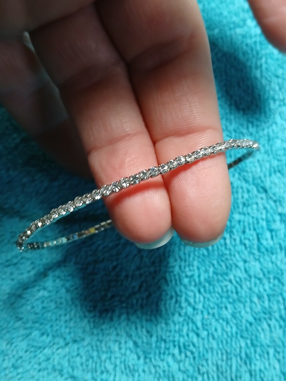 Silver Crystal Tennis Bracelet - Elegant Women's Jewelry